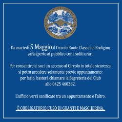 Riapertura dal 5 Maggio e nuove modalità di entrata