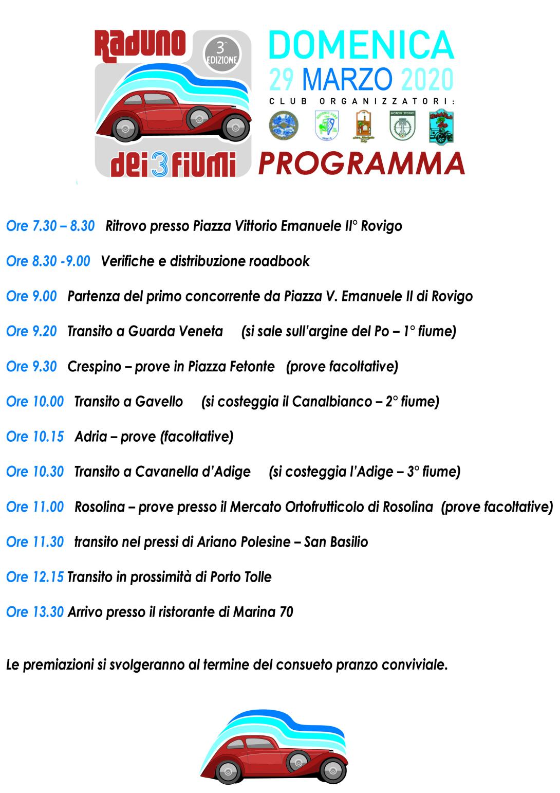 RADUNO DEI 3 FIUMI: Programma e scheda di iscrizione